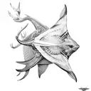 stag eagle manta ray tattoo design idea