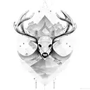 stag eagle manta ray tattoo design idea