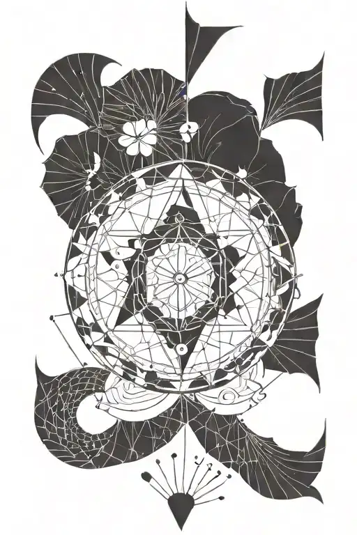 pisces,leo,cancer and libra combined together tattoo design idea
