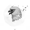 Crow with volley ball tattoo design idea