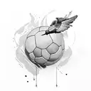 Crow with volley ball tattoo design idea