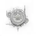 make a landscape of The Second cicle of dant's inferno tattoo design idea