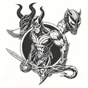 loki ,deadpool and venom tattoo design idea