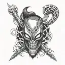 loki ,deadpool and venom tattoo design idea