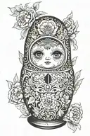 russian doll opened tattoo design idea