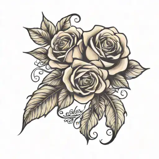 roses and leaves  on the collar bone  tattoo design idea