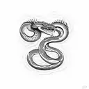 Serpent wrapped around dragon tattoo design idea