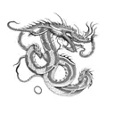 Serpent wrapped around dragon tattoo design idea