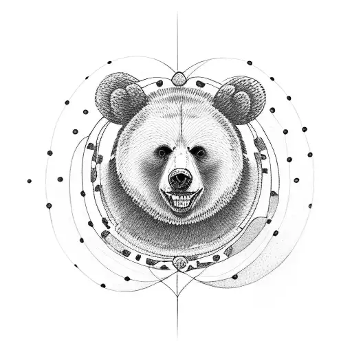 California mommy bear and babys tattoo design idea