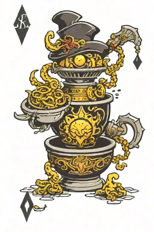 pot of greed yugioh millennium items tattoo design idea