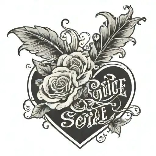 a line that spells "Sous le soleil de Nice" and ends with a heart tattoo design idea
