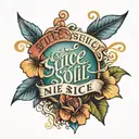 a line that spells "Sous le soleil de Nice" and ends with a heart tattoo design idea