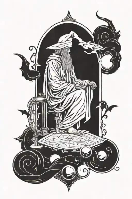 the hermit tarot card tattoo design idea