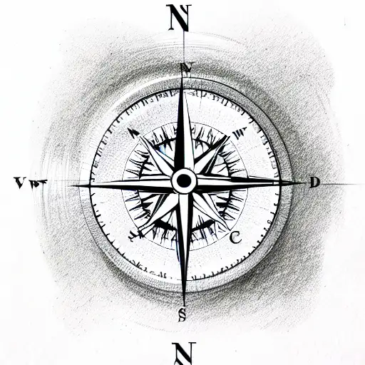 Compass tattoo design idea