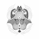 Hamsa symbol with Lotus Flower and the hamsa prayer tattoo design idea
