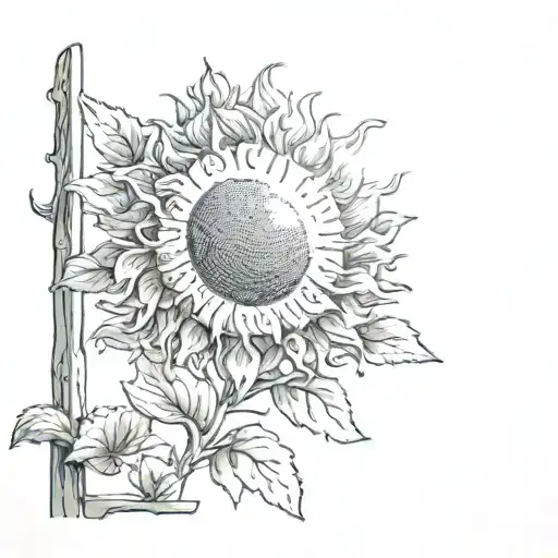 Melting Sun of May  tattoo design idea