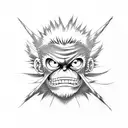 Monkey d luffy gear 5 tattoo design idea