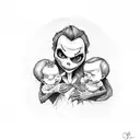 sally from nightmare before christmas holding twin babies.  tattoo design idea