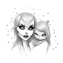 sally from nightmare before christmas holding twin babies.  tattoo design idea