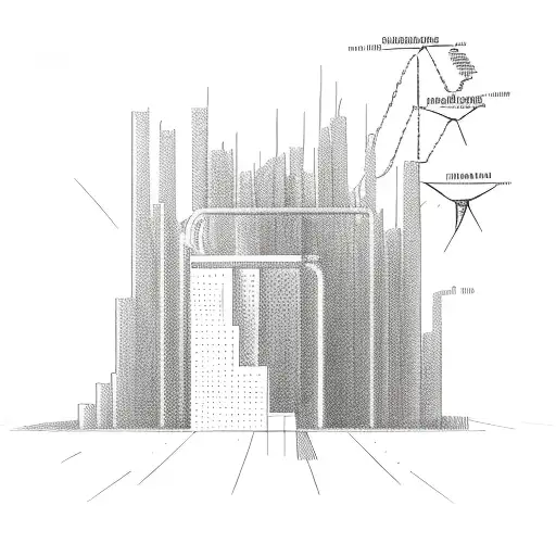 A detailed sketch of a stock market graph tattoo design idea