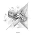 A detailed sketch of a stock market graph tattoo design idea