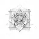 A detailed sketch of a stock market graph tattoo design idea