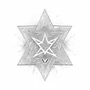Esoteric tatoo with jewish star, oculus, god tattoo design idea