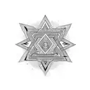 Esoteric tatoo with jewish star, oculus, god tattoo design idea