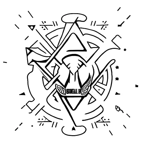 A tattoo inspired by the band twenty one pilots featuring their logo with a starry background tattoo design idea
