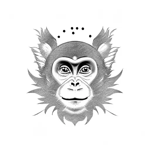 japanese Monkey tattoo design idea