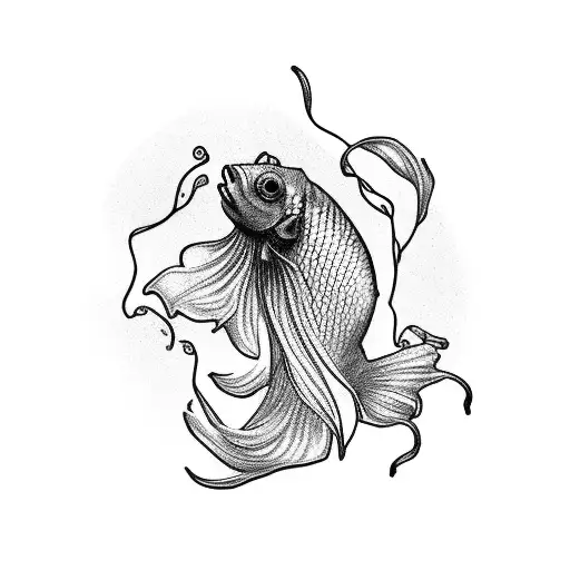 betta fish tattoo design idea