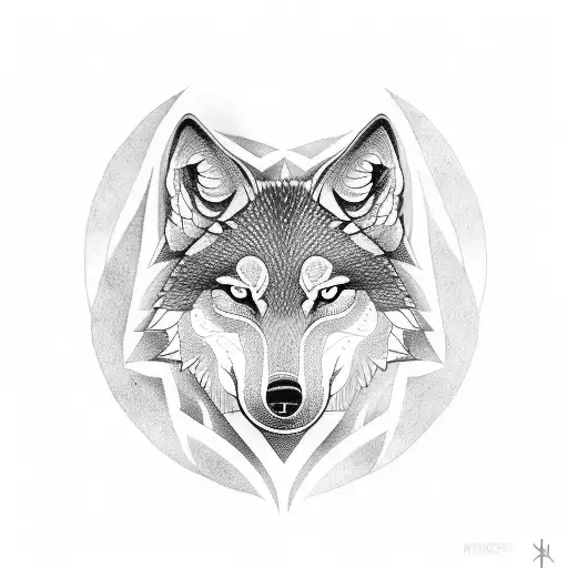 Nordic, wolf, pagan tattoo design idea