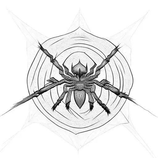 spiderwebbing monster marking satanic circle tattoo design idea
