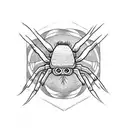 spider monster marking satanic circle tattoo design idea