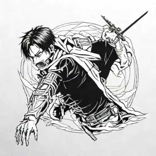 Levi Ackerman attack on titan tattoo design idea