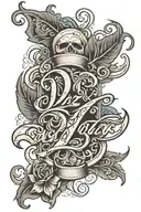Diaz in cursive writing tattoo design idea