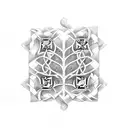 Family tree intertwined with mathematical patterns tattoo design idea