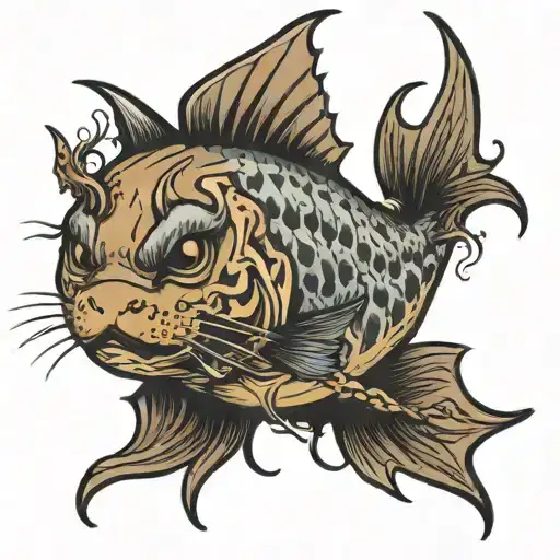 catfish tattoo design idea