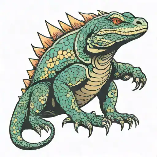 Komodo dragon tattoo design idea