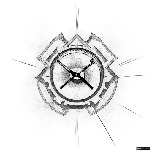 A tattoo of a speedometer with a dollar sign in the background, representing the client's passion for speed and money. tattoo design idea