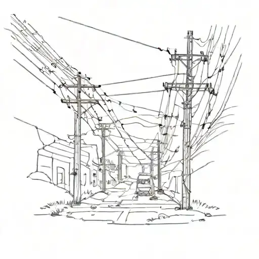 I’ll do what I promised you I would And let those powerlines take me somewhere tattoo design idea