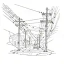 I’ll do what I promised you I would And let those powerlines take me somewhere tattoo design idea