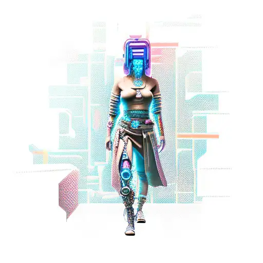 cyberpunk fantasy filler tattoo design idea