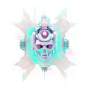 cyberpunk fantasy filler tattoo design idea