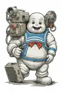 stay Puft marshmallow man tattoo design idea