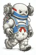 stay Puft marshmallow man tattoo design idea