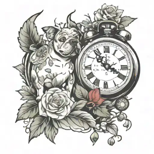 Cupid shooting w leaf Roses  Prism bull dog  Clock  Philly theme  92’ Philippians 4:13: "I can do all things through Chr tattoo design idea