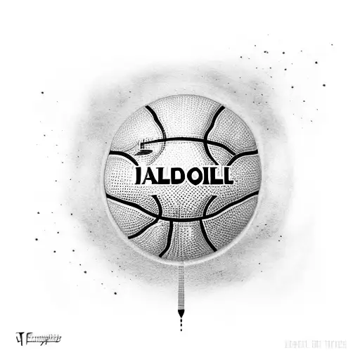 A basketball court with inspirational quotes written on it tattoo design idea