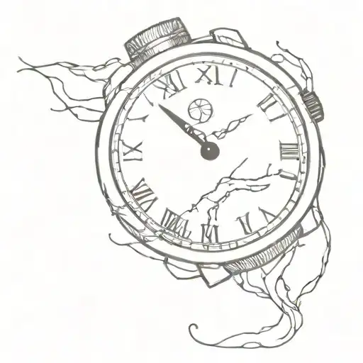 Reloj de arena con grietas y la palabra Kintsugi en Japones tattoo design idea