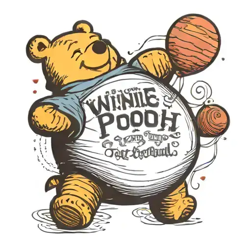 Winnie the Pooh balloon with quote "supposing it didn't"  tattoo design idea